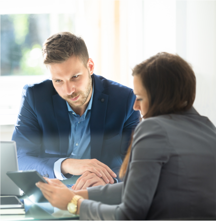 Attorney meeting with a client about a personal injury matter