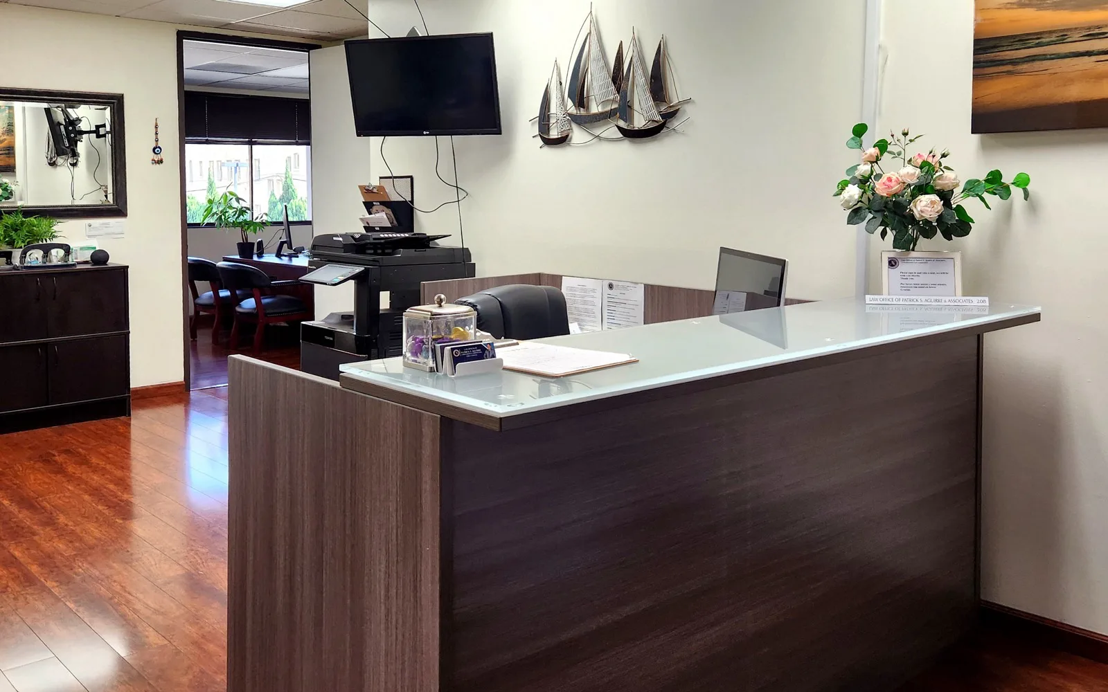 The Long Beach office reception